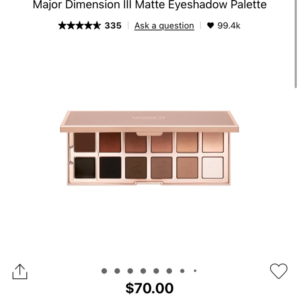 Patrick Ta MAJOR DIMENSION III MATTE EYESHADOW PALETTE NEW